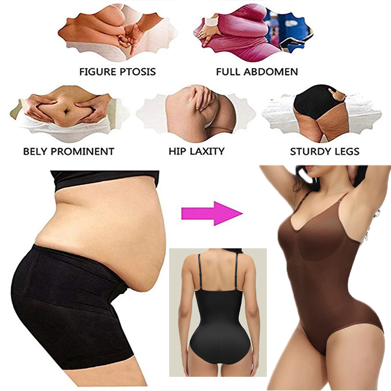 GUUDIA V Neck Spaghetti Strap  - Shapewear Bodysuit Firm review and price