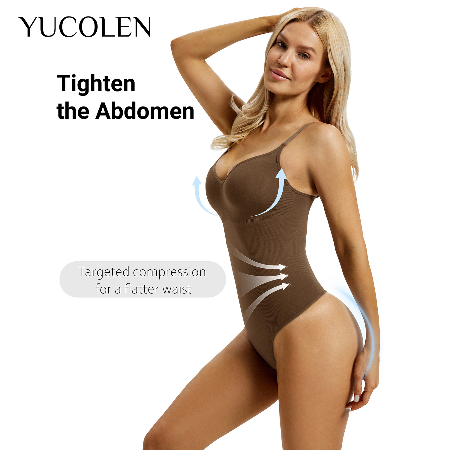 YUCOLEN Women U‑Neck Thong Bod - Shapewear Bodysuit Firm review and price