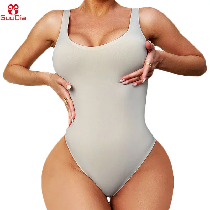 GUUDIA Sexy Thong Deep U Neck  - Shapewear Bodysuit Firm review and price
